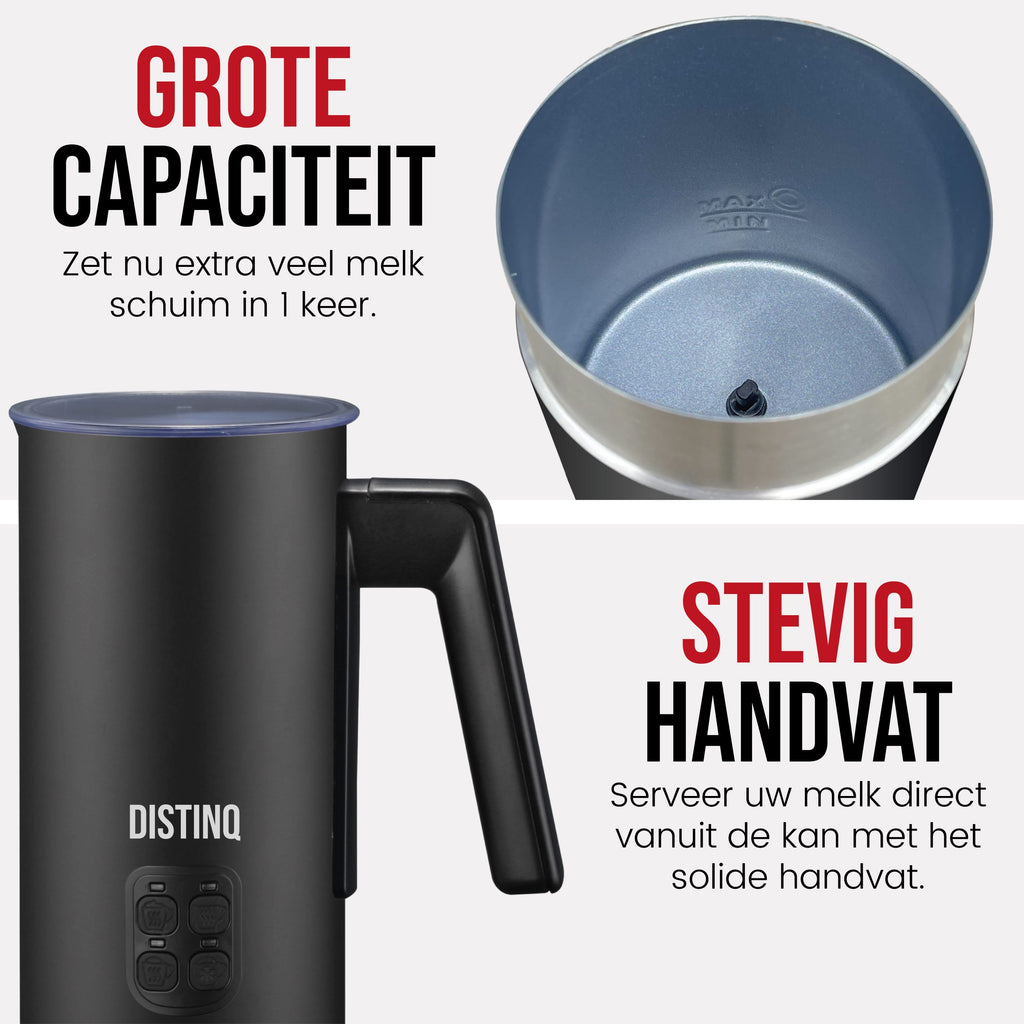 DistinQ Melkopschuimer Zwart