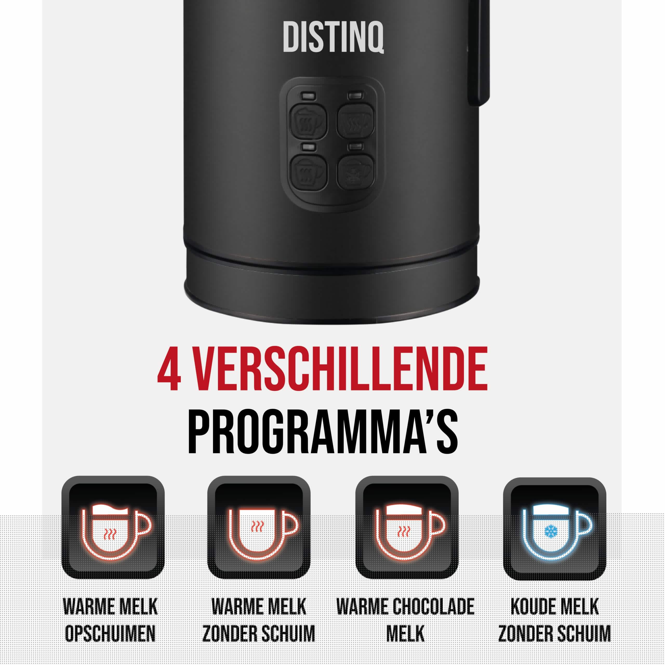 DistinQ Melkopschuimer Zwart