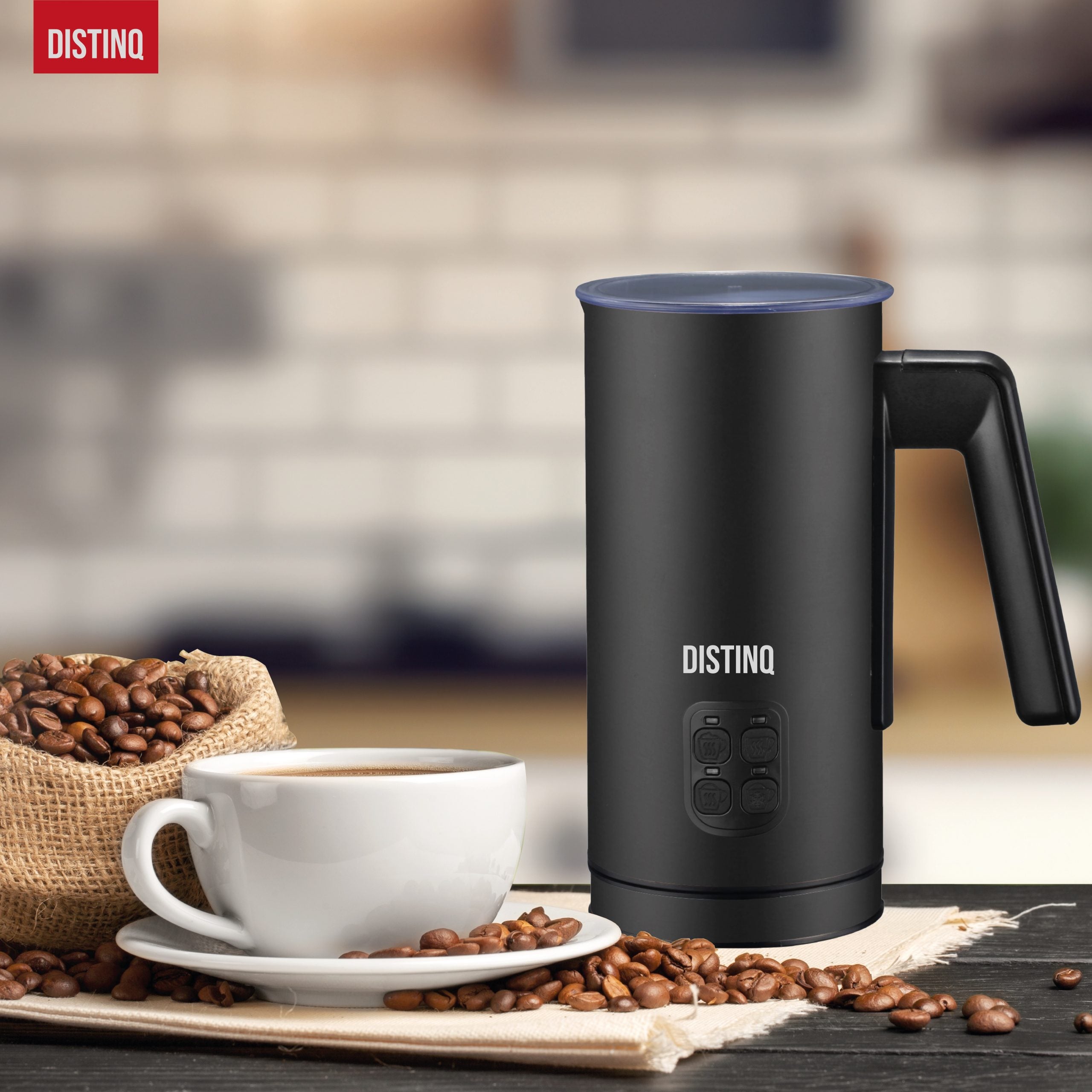 DistinQ Melkopschuimer Zwart