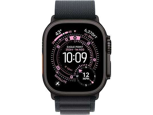 APPLE Watch Ultra 3 GPS + Cellular - 49mm Black Titanium Case - Black Alpine Loop - Medium Smartwatch Black